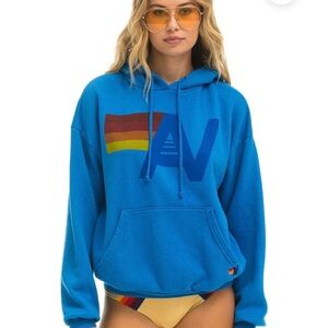 Aviator Nation Blue Hoodie with Yellow Logo